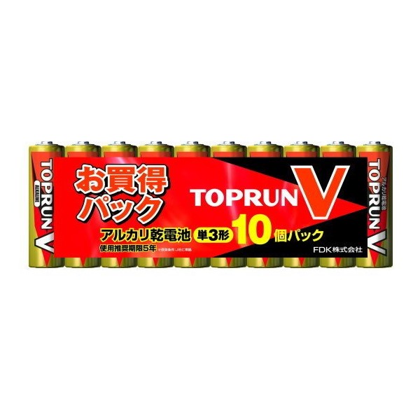 ［富士通］アルカリ乾電池 LR6 (10S)TOPV2 単3形 10本パック[40入]　※元箱出荷※