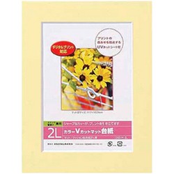［ナカバヤシ］DigioカラーVカットマット台紙 DGVM-2L-Y イエロー