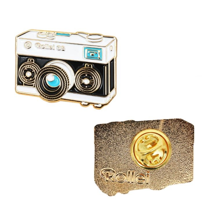 ［Rollei］カメラ型ピンバッジ  Rollei35 ゴールド RL-032-GD